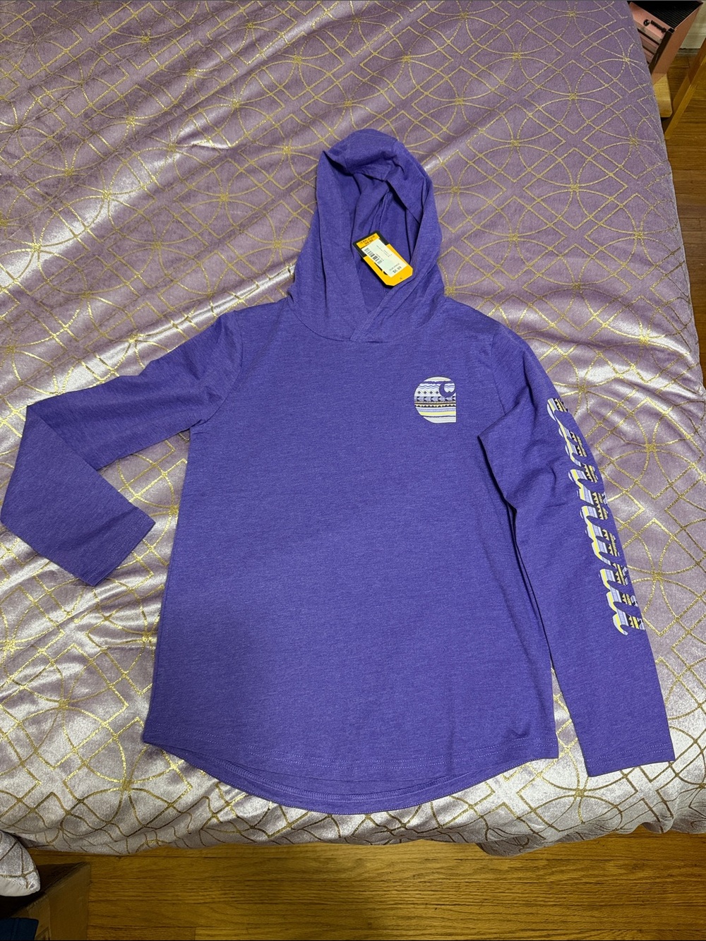 💥 NWT Carhartt Purple Kids' Hooded Long-Sleeve Tee